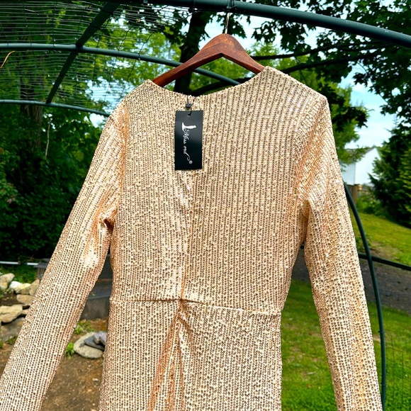 PROM Sequin CHAMPAGNE DRESS - Picture 4 of 14